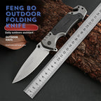 Folding knife with clip, EDC small knife with webbed opening and padded lock, outdoor survival camping hunting fishing knife