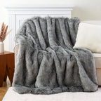Battilo Faux Fur Throw Blanket Luxury Decorative Sofa Blankets Thick Warm Fur Blanket Soft Fluffy Plaid Throws For Bed King Size