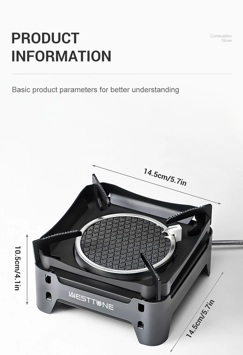 WESTTUNE Outdoor Infrared Combustion Stove Portable Cooking Burner 3600W Gas Stove with Electronic Ignition for Camping Picnic