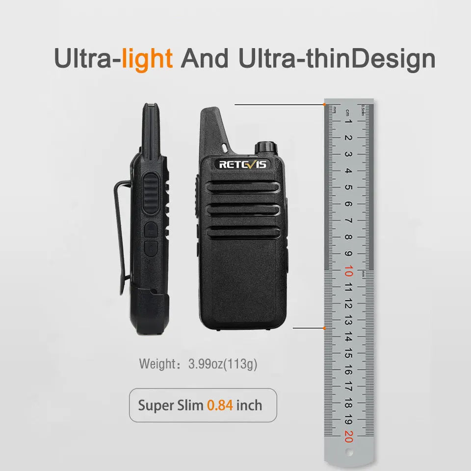 RETEVIS RT622 Walkie Talkie Mini 2 pcs PMR 446 Portable Two-way Radio ht PTT Walkie-talkies Communication Radio for Restaurant