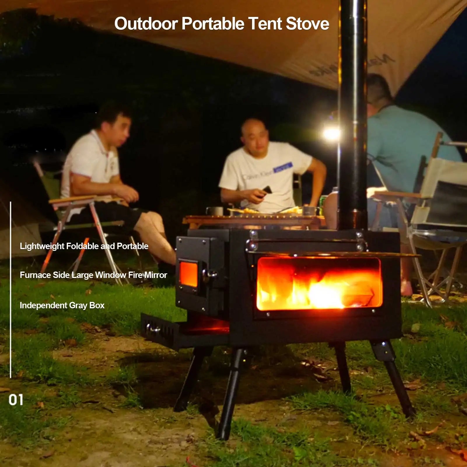 Camping Wood Stove Outdoor Wood Burner Home Use Wood Firing Stoves Portable Wood Burning Stove Winter Camping Accessories