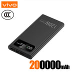 VIVO 120W Power Bank Super Fast Charging 200000mAh Large Capacity Portable External Battery For Mobile Power Bank For IPhone