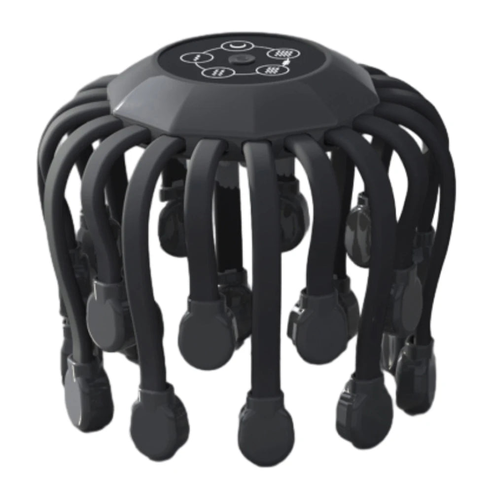 24Massage Heads Electric Scalp Massager Red Light Vibrator Octopus Head Scratcher For Relaxation Stress Migraine