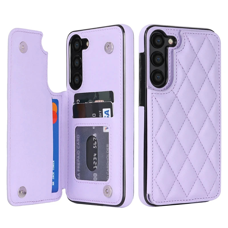 Wallet Small Fragrance Card Insert Leather Case For Samsung Galaxy A71 A56 A55 A54 A53 A52 A51 A36 A35 A26 A17 A16 A15 A14 A13