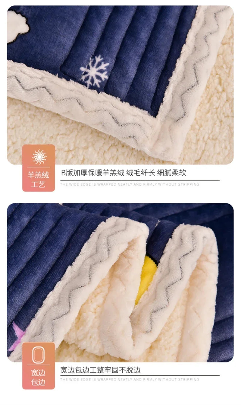 Soft Fluffy Warm Winter Blanket Thicken Lamb's Wool Autumn Warmth Blankets for Bed Milk Velvet Comfortable Sofa Blanket Throw