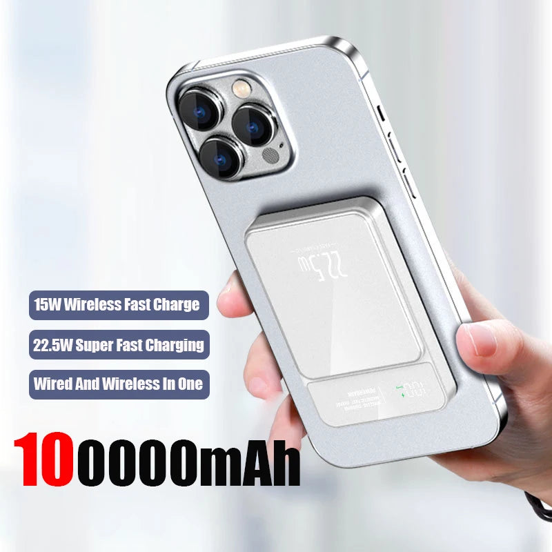 100000mAh Xiaomi Portable Magnetic Wireless Charging Mobile Power Support 22.5W Two-Way Fast Charging