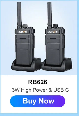 RETEVIS RT622 Walkie Talkie Mini 2 pcs PMR 446 Portable Two-way Radio ht PTT Walkie-talkies Communication Radio for Restaurant