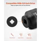 VEVOR 1/4, 3/8 & 1/2 Inch Drive Impact Socket Set, 210-Piece Full Metric/Standard with Extensions & Universal Joint, 3 Cases