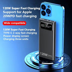 VIVO 120W Power Bank Super Fast Charging 200000mAh Large Capacity Portable External Battery For Mobile Power Bank For IPhone