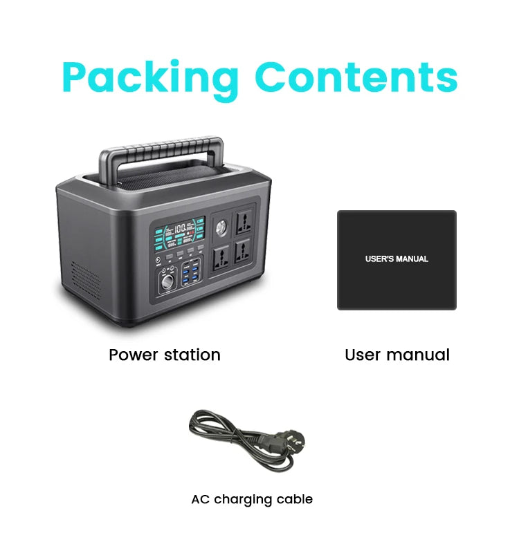 2600W 1800W 500W Portable Power Station 1024wh 345wh Lifepo4 Battery Powerful Power Bank Solar Generator Emergency Power Supply