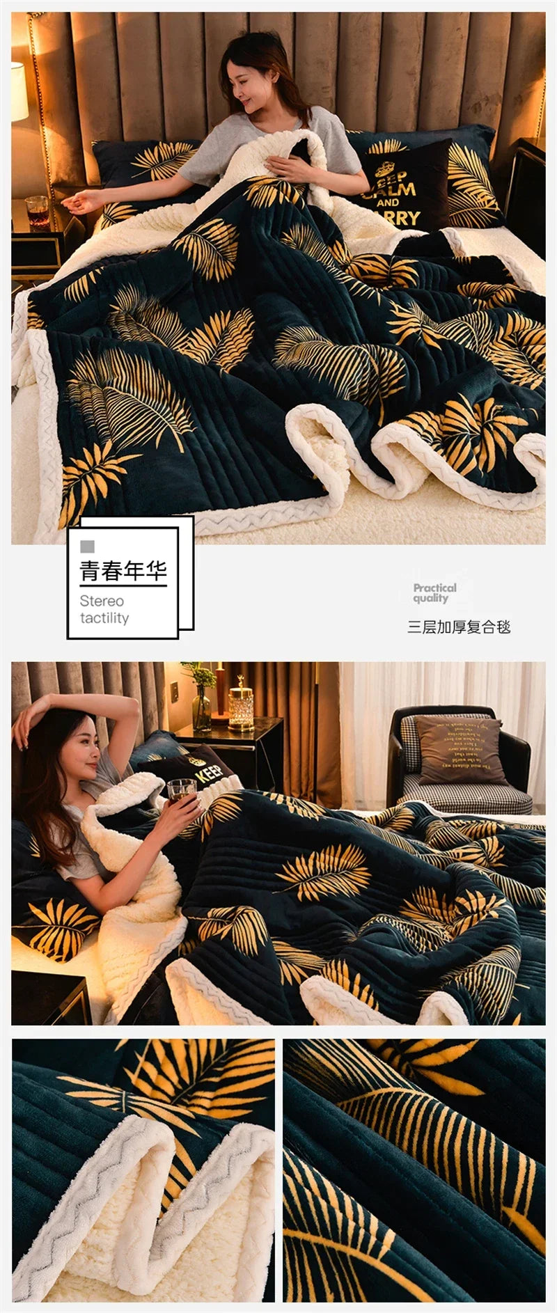 Soft Fluffy Warm Winter Blanket Thicken Lamb's Wool Autumn Warmth Blankets for Bed Milk Velvet Comfortable Sofa Blanket Throw