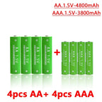 1.5V Rechargeable AA AAA 4.8-3.8Ah Battery For Torch Toys Clock MP3 Player Replace Ni-Mh Battery Delivery within 15-25 days