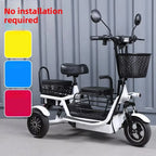 800W48V 70km folding electric tricycle small leisure vehicle for adults to ride three people portable battery car for home use
