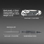 Folding knife with clip, EDC small knife with webbed opening and padded lock, outdoor survival camping hunting fishing knife