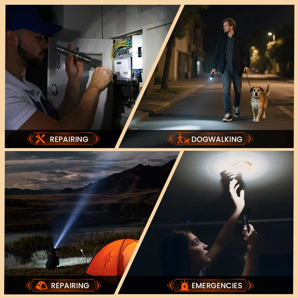 SOFIRN SK30 Tactical Rechargeable 6000K Flashlight 3000 High Lumen Pocket 21700 LED with Dual Tail Switches