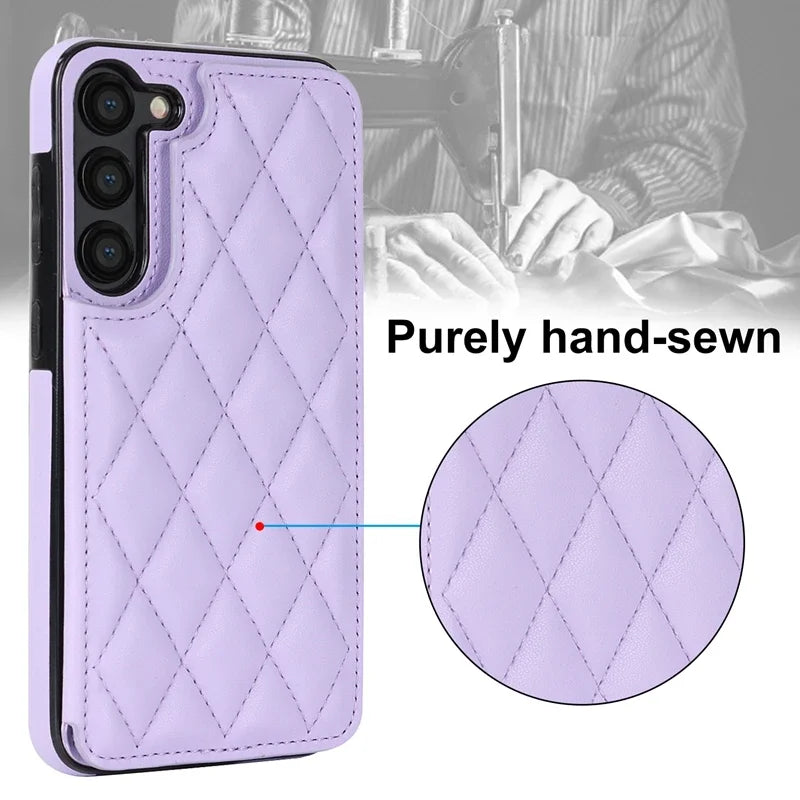 Wallet Small Fragrance Card Insert Leather Case For Samsung Galaxy A71 A56 A55 A54 A53 A52 A51 A36 A35 A26 A17 A16 A15 A14 A13