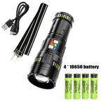 New upgrade GT61 High Power Led Flashlights Super Bright Spotlight Tactical flashlight Zoomable Outdoor Emergency Camping Torch