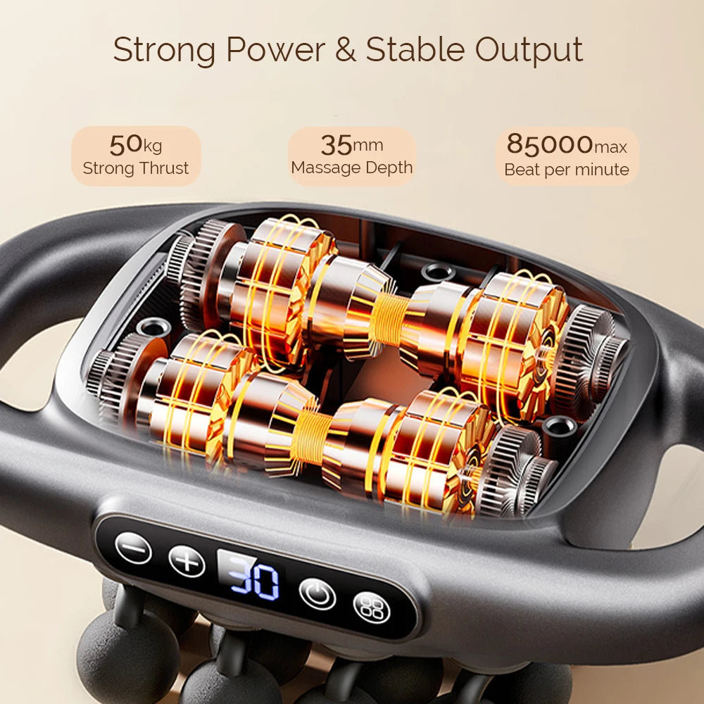 High-Frequency Vibration Full-Bbody Massage Gun Back, Waist, Neck and Shoulder Massager muscle Massager 12/16-Head fascia Gun