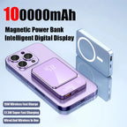 100000mAh Xiaomi Portable Magnetic Wireless Charging Mobile Power Support 22.5W Two-Way Fast Charging