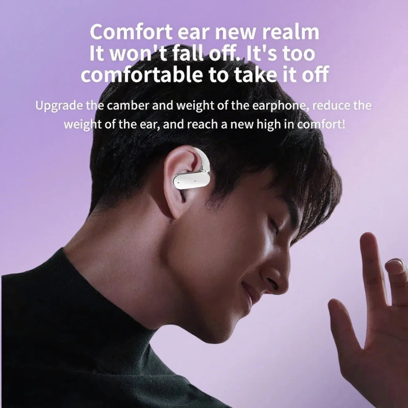 60H Long Endurance Over-Ear Wireless Bluetooth5.4 OWS Ear Hook Headphones with Long Battery Life for Business