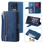 Zipper Wallet Case for Samsung Galaxy S25Ultra S24 Ultra 24FE S25 Plus Leather Case Kickstand Phone Cover Cash Cards Pocket