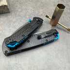 BM 535/533 Folding Knife with Shaft Lock - High Hardness S35V Blade Carbon Fiber Handle - Men Must Have Outdoor Men's Gift