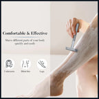 Double Edge Safety Razor for Men & Women, Metal Razor with 10 Platinum Coated Safety Razor Blades, Eco-Friendly Razor