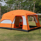 5-8/8-12 Person Outdoor Canopy Tent, Two Bedroom One Living Room Large Tent Mosquito Proof Skylight Family Travel Outing Equipm