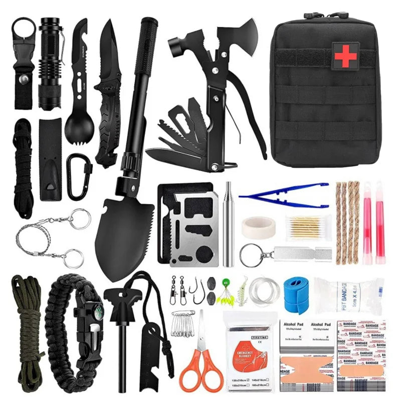 Outdoor Supplies Camping Emergency Equipment Camping Survival Tool Set Multifunctional SelfDefense Supplies First Aid Kits