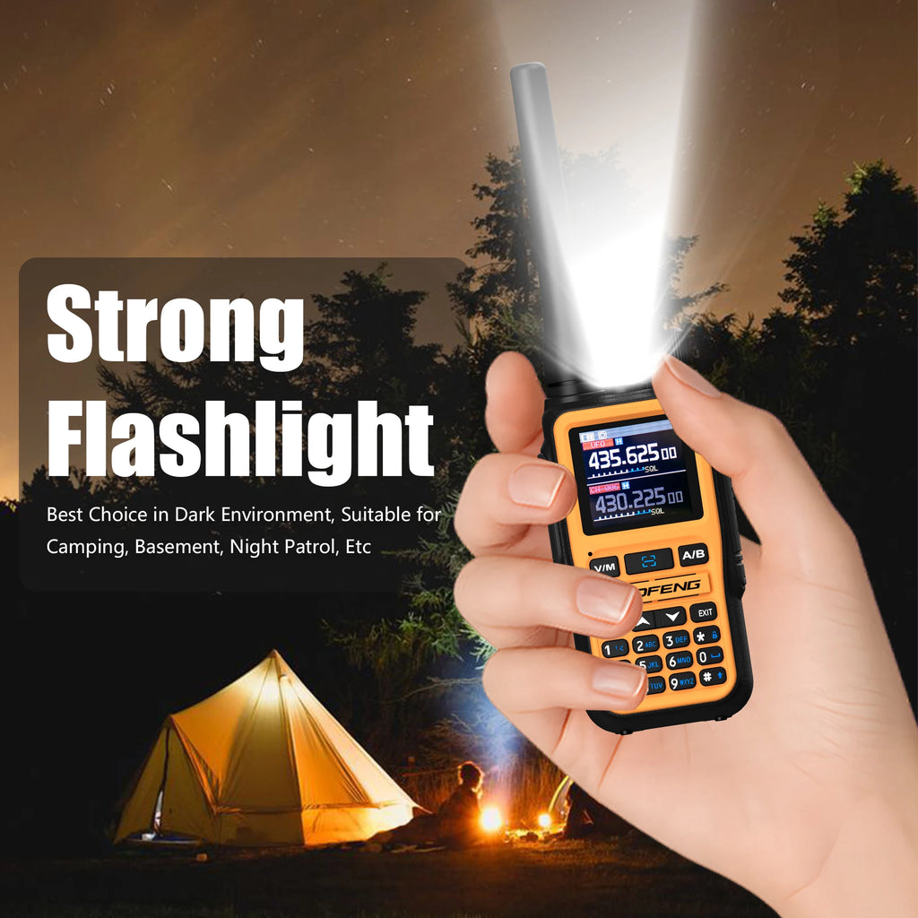 Baofeng 5R-Mini Walkie Talkie Portable Radio Bluetooth Programming DTMF AM FM Dual PTT Flashlight For Camping