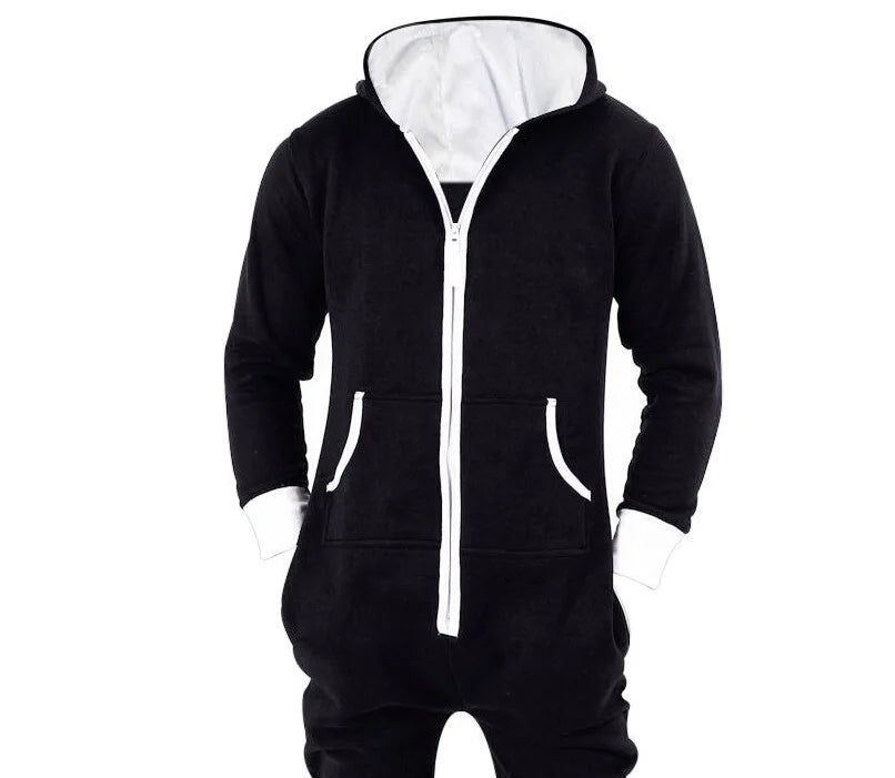 Adults Unisex Onesies Pyjamas Mens Women One Piece Cotton Pajamas Sleepwear Onesies Sleepsuit Black/Blue