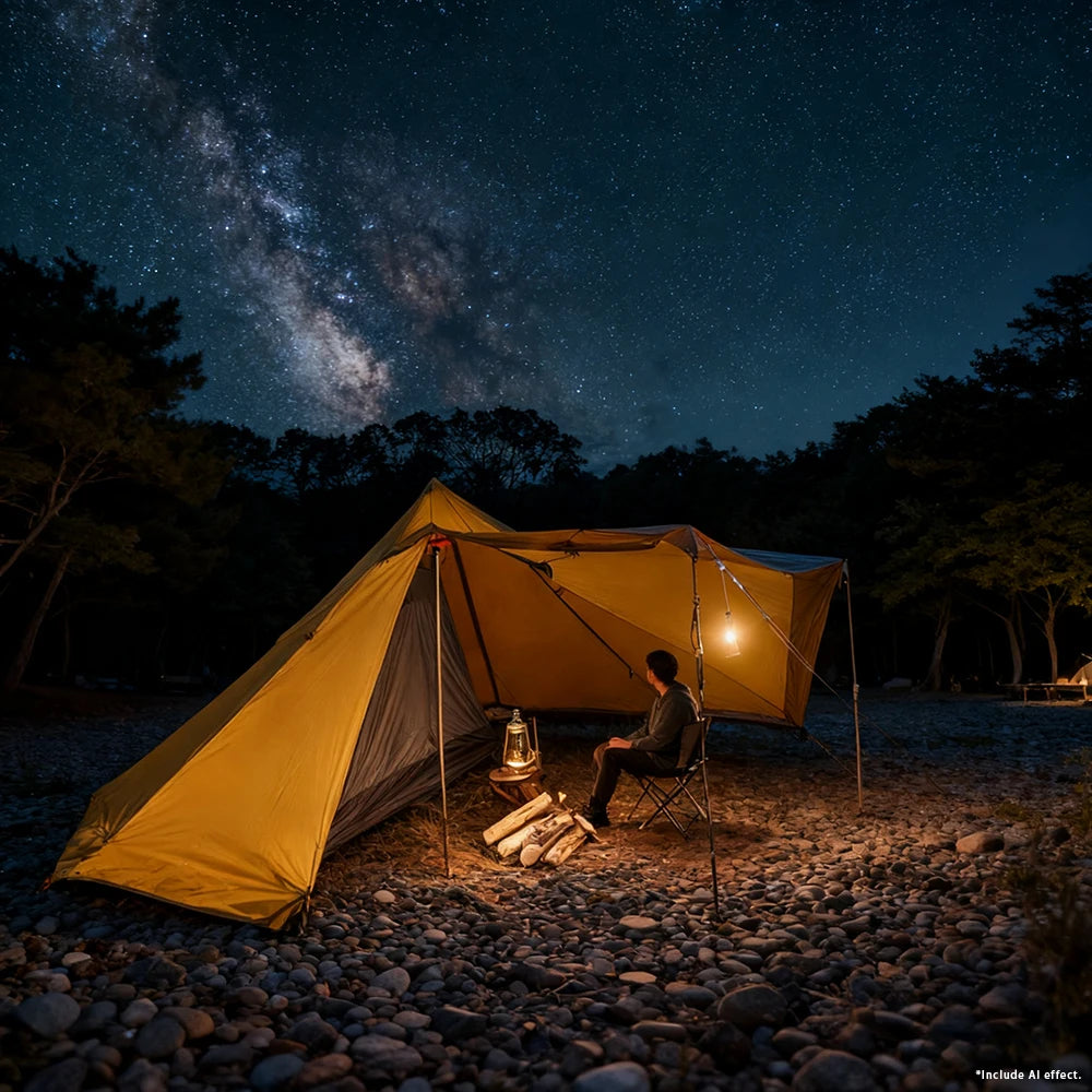 Flame Retardant Firewood Stove Tent 2 Persons Winter Lightweight Pyramid Hot Tent Large Outdoor Camping Waterproof Tipi Tent