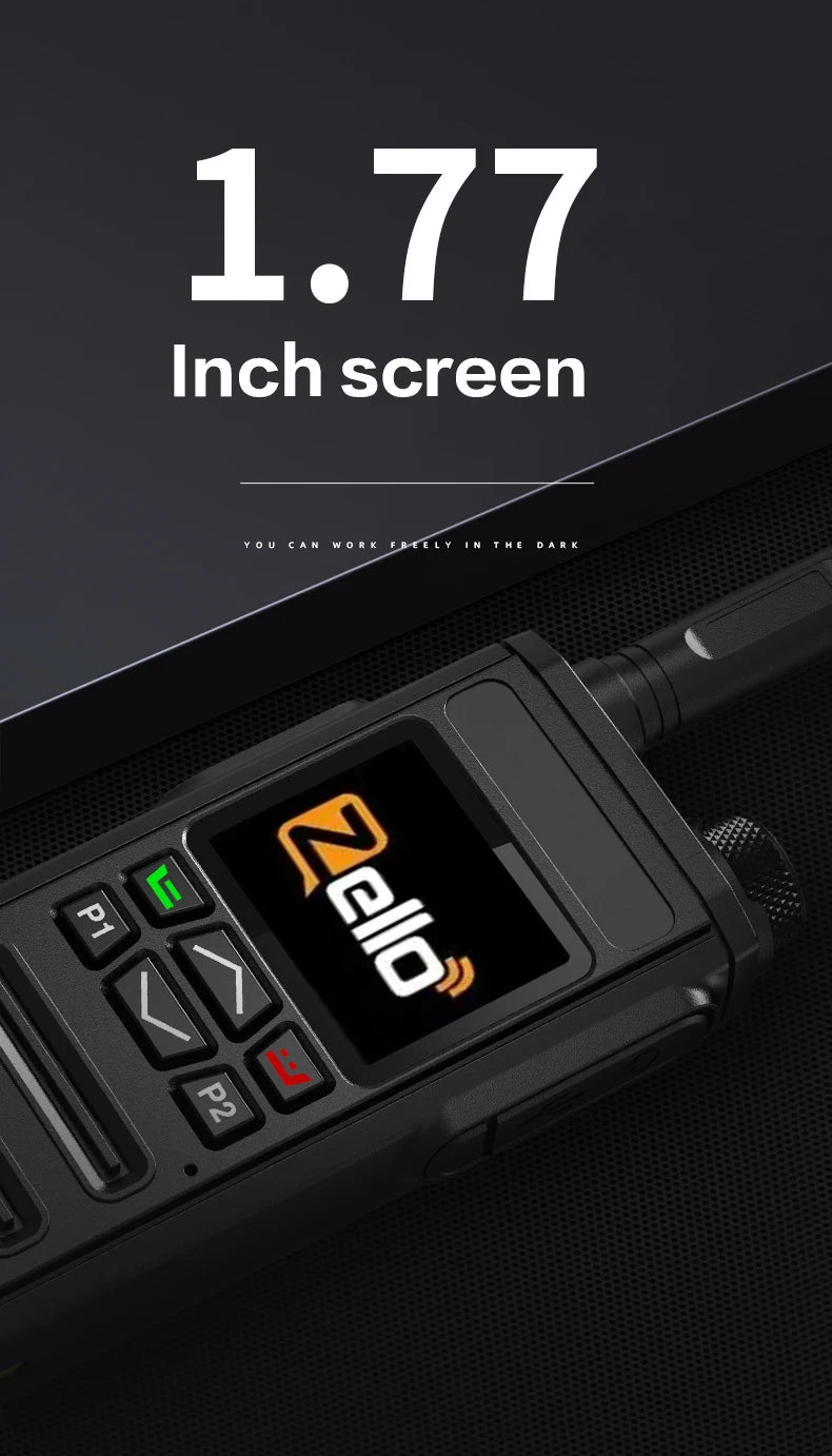 Zello 4G LTE&WiFi POC walkie Talkie - Bluetooth Connection, Long Battery Life, Fast Charging, Essential for Professional Outdoor