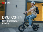 DYU C3 Adult Electric Bicycle, 250W city ebike, 36V 7.5AH E-bike, 14 Tire Foldable Electric Bike