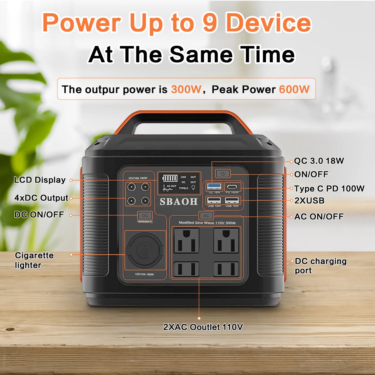 Portable Power Station, 300W Solar Generator, Quick Charging