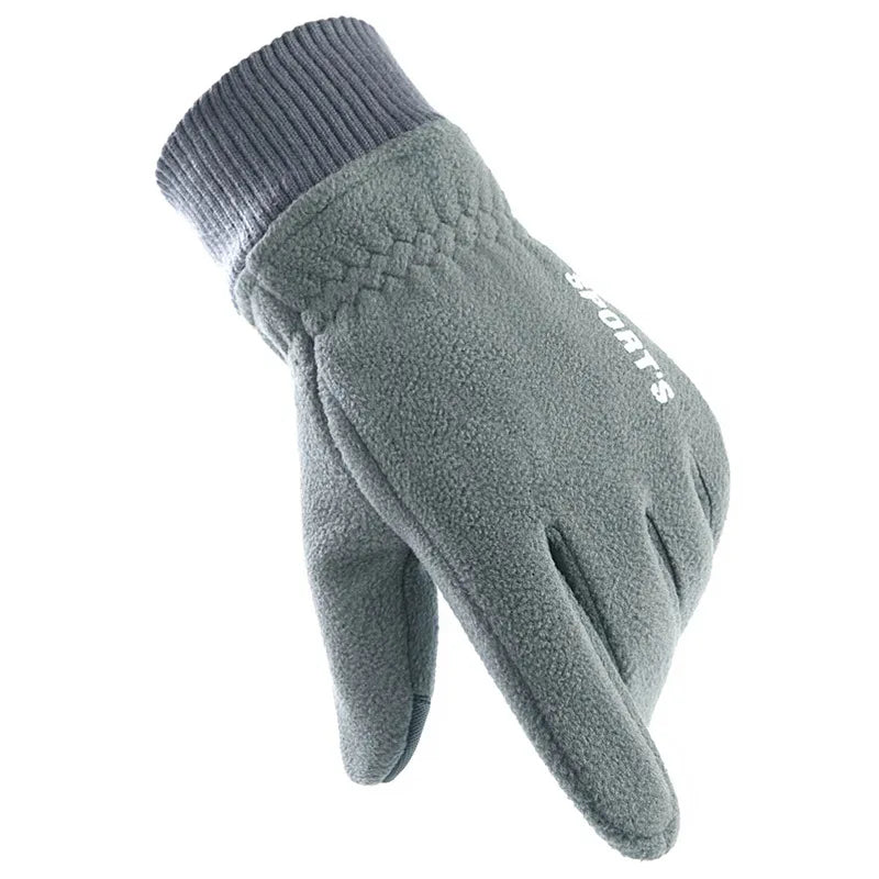 Winter Men's Gloves Polar Fleece Thick Warm Women Cycling Sports Driving Waterproof Non-Slip Touch Screen Motorcycle Gloves