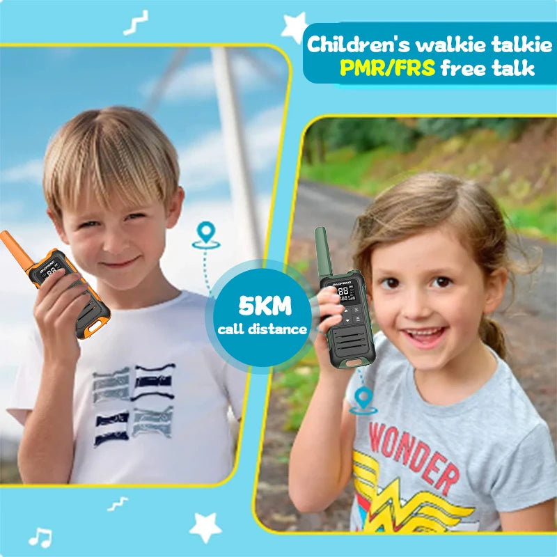 2pcs Baofeng F22 Kids Walkie Talkie Rechargeable Type-C Ham Radio Electronic Toys Birthday Gift Children