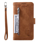Zipper Wallet Case for Samsung Galaxy S25Ultra S24 Ultra 24FE S25 Plus Leather Case Kickstand Phone Cover Cash Cards Pocket