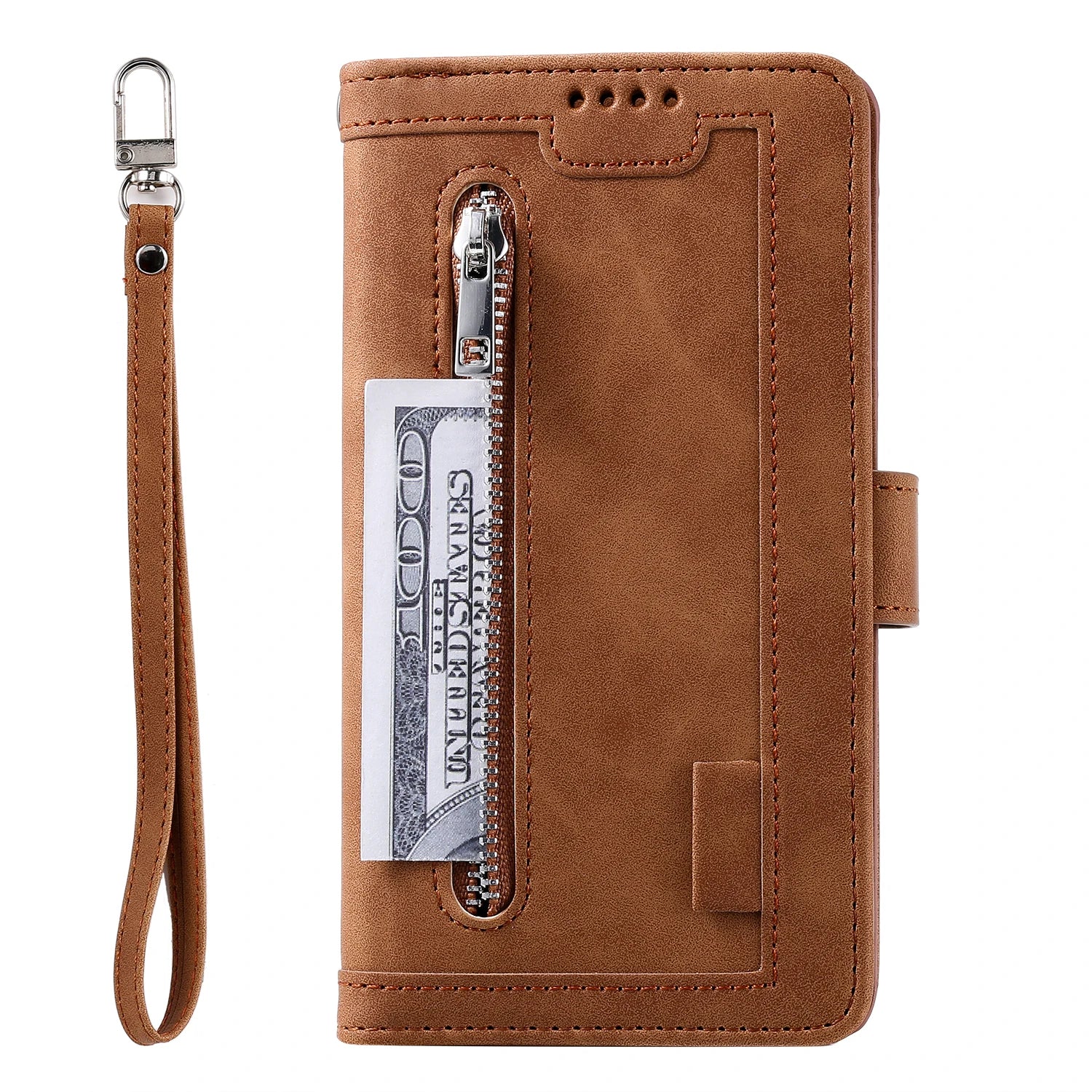 Zipper Wallet Case for Samsung Galaxy S25Ultra S24 Ultra 24FE S25 Plus Leather Case Kickstand Phone Cover Cash Cards Pocket