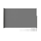 SucceBuy Retractable Side Awning Outdoor Privacy Polyester Water-proof Retractable Patio Screen UV 30+ Room Divider Wind Screen