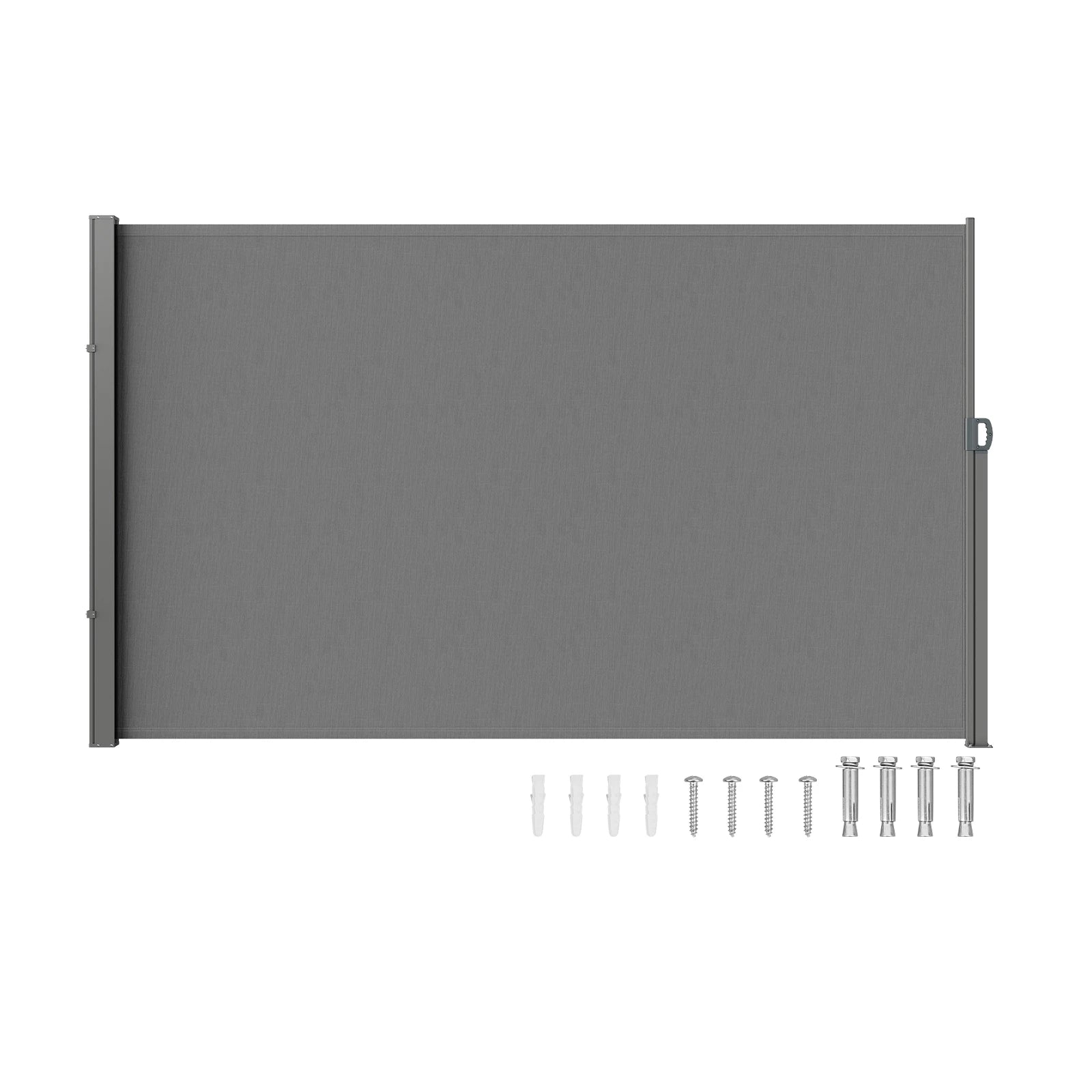 SucceBuy Retractable Side Awning Outdoor Privacy Polyester Water-proof Retractable Patio Screen UV 30+ Room Divider Wind Screen