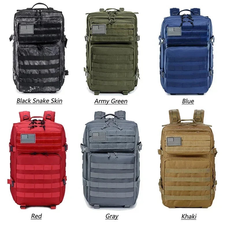 Outdoor Tactical Backpacks 45L Large Capacity Man 3 Days Molle Assault Bags For Outdoor Trekking Camping Backpack