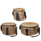 Camping Utensil Bag Portable Pot Organizer Pouch With Zipper Travel Use Cooking Set Storage Pouch Multifunctional Bucket Round