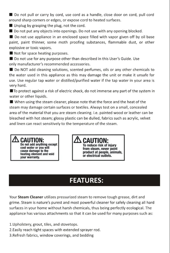 2500W High And Temperature Handheld Steam Cleaners Air Conditioner Kitchen Hood Car Steam Clean Machine Floor and More Cleaning