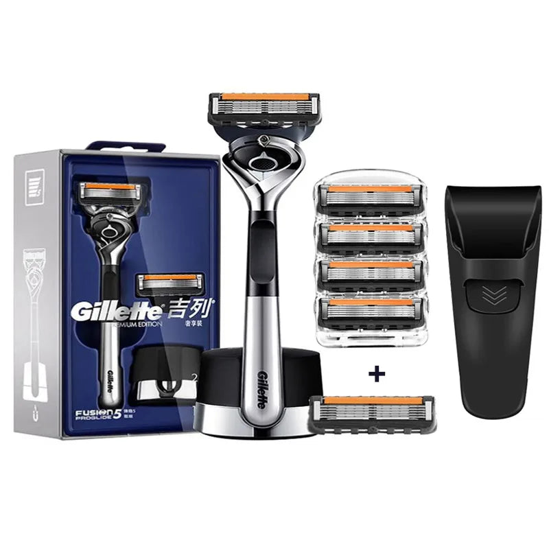 Gillette Fusion 5 ProGlide Razor Premium Edition Flex Ball Tech 5 Layers Ultra Thin Blades Shaving Machine with Mangetic Stand