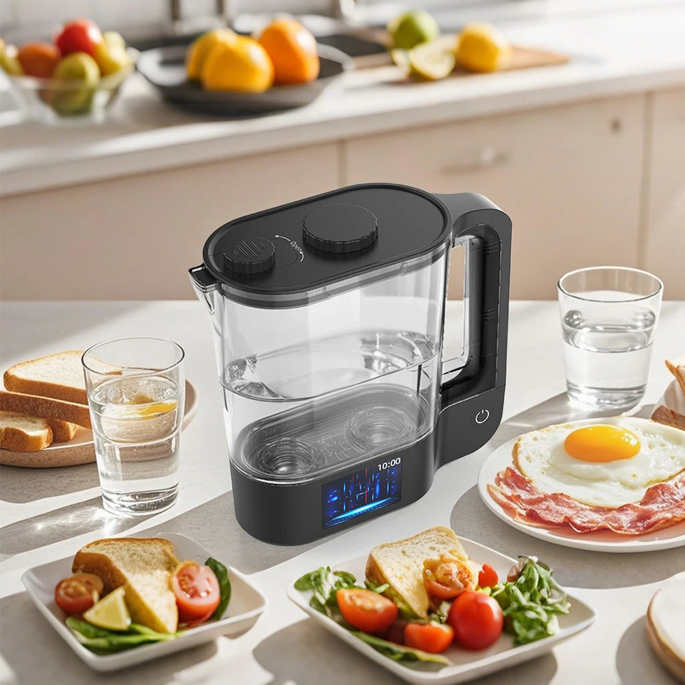 Hydrogen Water Bottle Generator 64 Ounces Hydrogen Water Ionizer Pitcher Generator Machine with SPE PEM Concentrator Technology