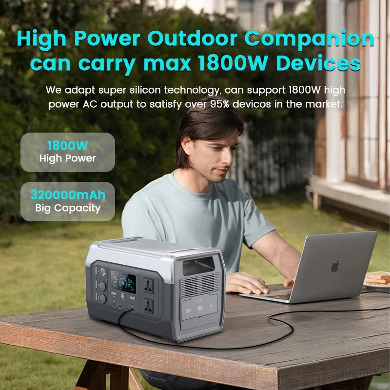 2600W 1800W 500W Portable Power Station 1024wh 345wh Lifepo4 Battery Powerful Power Bank Solar Generator Emergency Power Supply