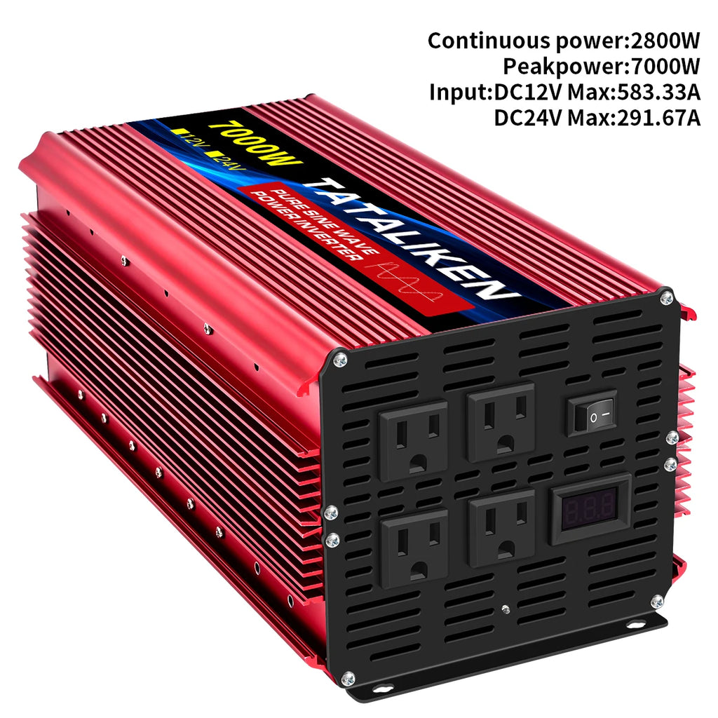 Pure sine wave inverter American socket 3500 w / 4500 w / 5000 w / 6000 w / 7000 w / 8000 w household portable digital display i