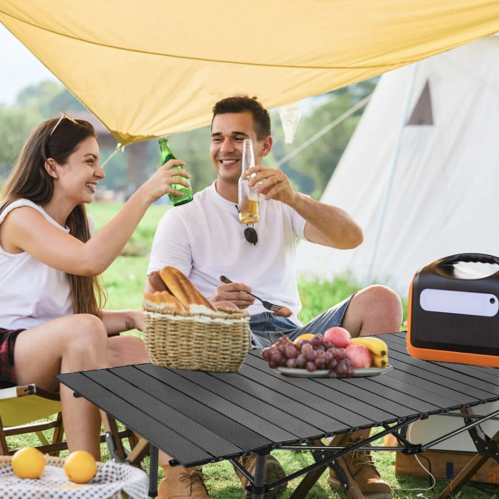 Folding Camping Table 47.24in with Carrying Bag for Outdoor