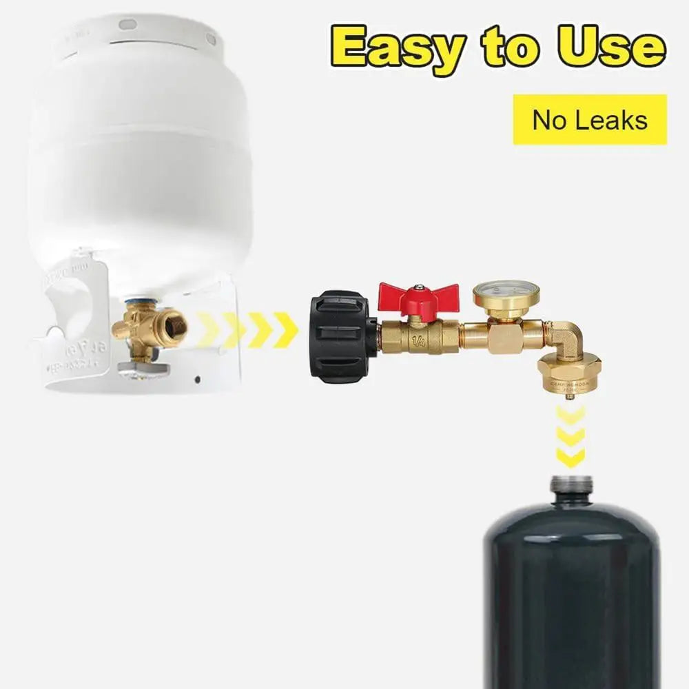 Propane Refill Elbow Adapter Tank Gauge Solid Brass Propane Filler Adapter 1 Pound With Propane Tank Gauge Propane Refill